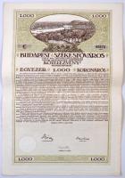 Budapest 1918. "Budapest Székesfőváros" kötelezvények 1000K-ról (3x) sorszámkövetők, mindh...