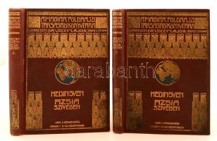 Sven Hedin: Ázsia szívében I-II. köt. Magyar Földrajzi Társaság Könyvtára. Fordította: Dr. Thirring Gusztáv. Budapest, é. n., Lampel R. (Wodianer F. és Fiai). Kiadói aranyozott egészvászon sorozat kötésben. Picit kopott, foltos, de ezt leszámítva jó állapotban.
