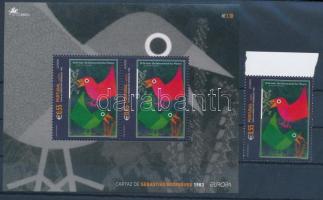 Europa CEPT, Plakátművészet ívszéli bélyeg + blokk, Europa CEPT, Poster art margin stamp + block