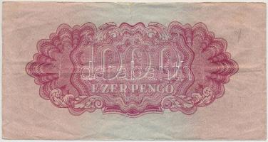 1944. 1000P "A Vörös Hadsereg Parancsnoksága" T:III,III- szakadás