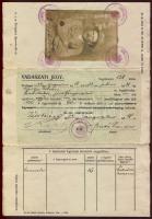 1922 Vasázsati jegy / Hunting licence