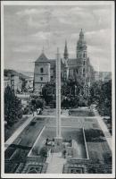 Kassa, Kosice; Főtér országzászlóval "Kassa visszatért" bélyegzéssel / main square, national flag So. Stpl