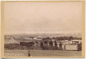 cca 1880 Divald Károly: A  Központi Kárpátok Poprád felöl nézve (Tátra) / Divald: Carpathians (The High-Tatra) 16x11 cm