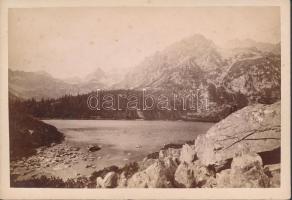 cca 1880 Divald Károly: Kárpátok (Tátra) Popper-tó / Divald: Carpathians (The High-Tatra) 16x11 cm