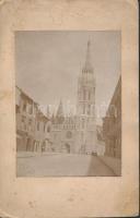 cca 1900 Budai vár a Mátyás templom és üzletek.8x12 cm képméret