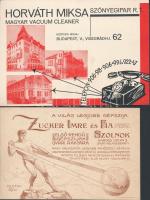 cca 1910-1930 Szolnok Zucker Gépszíj, Budapest - Magyar Vacuum Cleaner két reklám nyomtatvány.