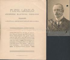 cca 1900 Fliegl László, miskolci közvágóhídi állatorvos, fotója, és jelentkezési lapja, fotó 9x6 cm