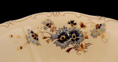 Zsolnay búzavirág mintás kompótos készlet, kézzel festett, jelzett, hibátlan