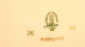 Zsolnay búzavirág mintás kompótos készlet, kézzel festett, jelzett, hibátlan