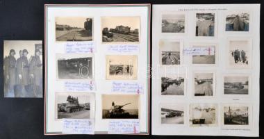 1943 Magyar katonák és Botond gépkocsi legénysége a keleti fronton. 6 feliratozott fotó