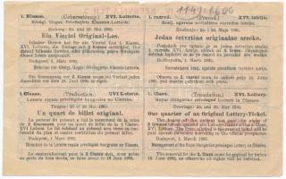 Budapest 1905. "Magyar Királyi Szabadalmazott Osztálysorsjáték" Egy Negyed Eredeti Sorsjeg...