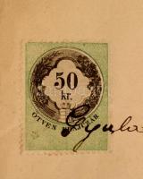 1869 Gyula, Gőzmalom gépész haláláról szóló hivatalos levél, 50 kr okmánybélyeggel