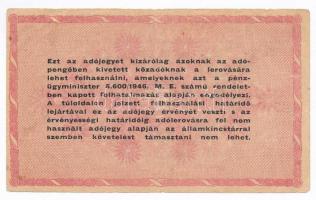 1946. 1.000.000AP vízjeles papír, fordított címer hátlapi "amelyeknek" szöveggel! T:III