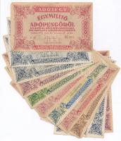 1946. 14db-os vegyes magyar adópengő bankjegy tétel, közte fordított címeres, sorozat- és sorszám nélküli T:III,III-