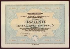 1929 120 P Gyöngyösi Gőztéglagyár Rt. részvény / Share