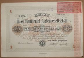 1921 200 K Hotel Continantal AG. részvény / Share
