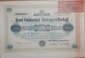1923 250 000 K Hotel Continantal AG. részvény / Share