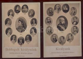 1898 Ferenc József és Erzsébet királynő különböző életkorban 2 db fotó / Franz Joseph and Sissy in different time of their lives