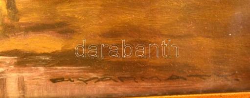 Gyarmaty jelzéssel: Eső után. Olaj, karton, üvegezett keretben, 25×33 cm