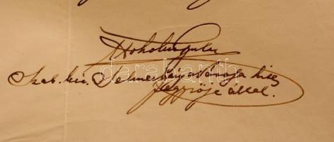 1864 Selmecbánya, kérvény kereskedő cégének ügyében, magyar nyelven, rávezetett határozattal, rányom...