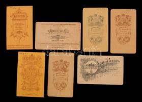 cca 1880-1900 Kabinetfotók magyar fényképészek műtermeiből, közte Kozmata költözést reklámozó verzój...