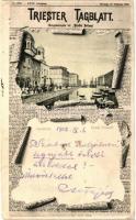 Trieste, Canal Grande, H. Guggenheim & Co. No. 7099. / canal, newspaper layout (EK)