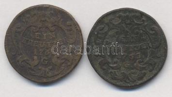 Ausztria 1762G 1kr Cu "I. Ferenc" + 1763G 1kr Cu "Mária Terézia" T:2-,3
Austria...