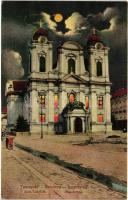 Temesvár, Timisoara; Dóm templom, este / church, night (EK)