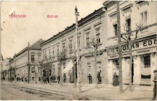 Temesvár, Timisoara; Küttl tér, Thomas Ede cukrászdája, Gerő Manó és Wolf Mihály üzlete / square, confectionery, shops