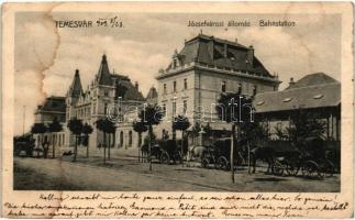 Temesvár, Timisoara; Józsefvárosi vasútállomás / railway station