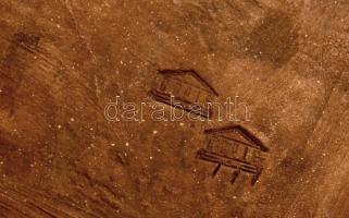 Báthory címeres falikép, festett keménycserép,  jelzett, 29×23 cm