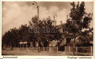 Balatonalmádi, Öreghegyi vasútállomás, Herbich László pecsétjével (vágott / cut)