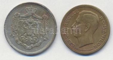 Vegyes: Románia 1930. 10L Ni-sárgaréz + Szerb-Horvát-Szlovén Királyság 1920. 25p Ni-Br T:2 ph. Mixed: Romania 1930. 10 Lei Ni-Brass + Kingdom of the Serbs, Croats and Slovenes 1920. 25 Para Ni-Br C:XF edge error