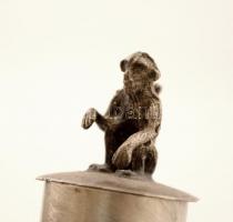 Jáde teás edény sárkányos díszítéssel, m: 14 cm