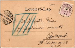 1899 Abrudbánya, Abrud; Ferenc József laktanya, városháza, templomok, Detonáta hegy / military barra...