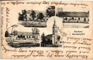 Alsóbarakony, Barakony, Berechiu; Mozaiklap / multi-view with church