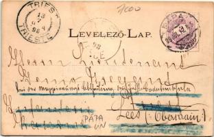 1898 Pápa, Honvéd szobor, kálvária, római katolikus iskola, templom, kiadja Goldberg Gyula