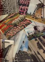 15db Főleg holland hajó, malom, virágot ábrázoló képeslap (hátul ragasztónyom)