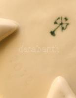 Ens bonbonier, kézzel festett, rózsán lepattanásokkal, m:15 cm, d:17 cm