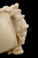 Ens bonbonier, kézzel festett, rózsán lepattanásokkal, m:15 cm, d:17 cm