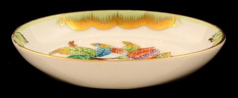 Herendi Viktória mintás kis tálka, kopott, kézzel festett, hibátlan, 9,5×7 cm