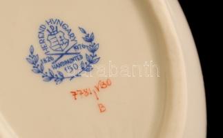 Herendi Viktória mintás kis tálka, kopott, kézzel festett, hibátlan, 9,5×7 cm