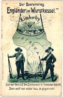 Der Boerenkrieg, Englander im Wurstkessel / Boer war, propaganda postcard, litho (ázott / wet damage)