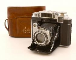 Zeiss Ikon Compur Rapid fényképezőgép Tessar 1:2,8 f=8 cm objektívvel, eredeti bőr tokjában, jó állapotban