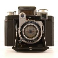 Zeiss Ikon Compur Rapid fényképezőgép Tessar 1:2,8 f=8 cm objektívvel, eredeti bőr tokjában, jó álla...