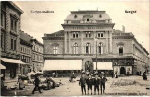 Szeged, Európa szálloda, Pósz Alajos, Hrausz M. és Grósz testvérek üzlete