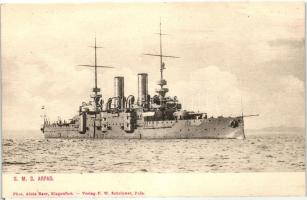SMS Árpád, a K.u.K. haditengerészet Habsburg-osztályú csatahajója / SMS Árpád, Austro-Hungarian Navy Habsburg-class pre-dreadnought, F. W. Schrinner, Pola
