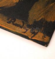 Rudnay jelzéssel: Feszült pillanatok. Olaj, falemez,  59×53 cm