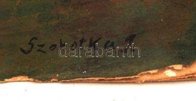 Szobotka jelzéssel: Erdőrészlet. Olaj, karton, kis hibával, 57×48 cm