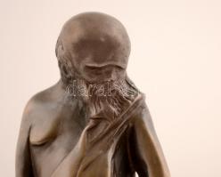 Melocco Miklós (1935- ): Szókratész, bronz, márvány talapzaton, jelzett, utánöntés, m: 18,5 cm